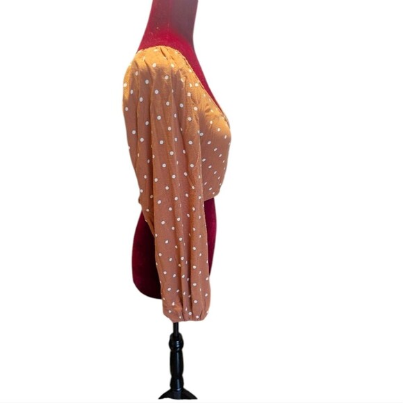 Aeropostale Long Sleeve Polka Dot Surplice Crop Top Size Small - Picture 4 of 6